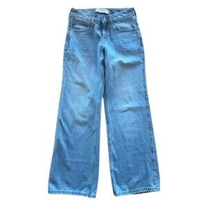 Hollister Womens Jeans Wide Leg Low-Rise Baggy Light Wash 23R